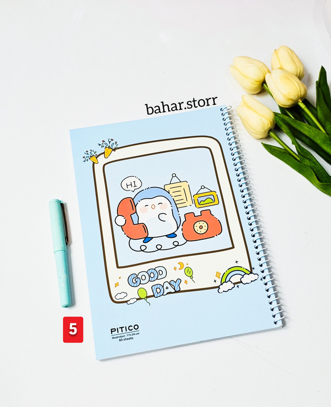 دفتر حاشیه دار فانتزی پیتیکو ۶۰ برگ ابی