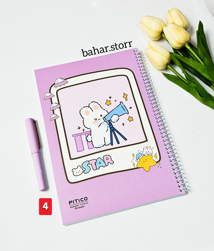 دفتر حاشیه دار فانتزی پیتیکو ۶۰ برگ بنفش