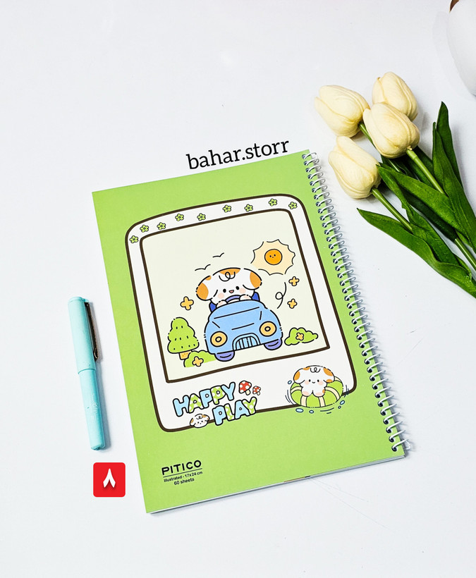 دفتر حاشیه دار فانتزی پیتیکو ۶۰ برگ سبز