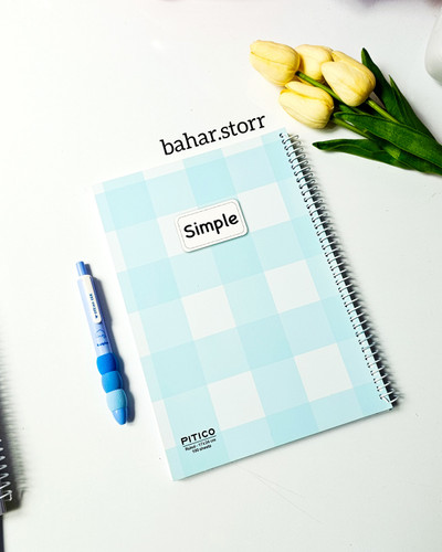 دفتر جلد مقوایی سری simple پیتیکو ۱۰۰ برگ ابی