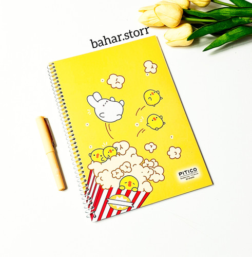 دفتر زبان جلد مقوایی پیتیکو ۶۰ برگ زرد جوجه