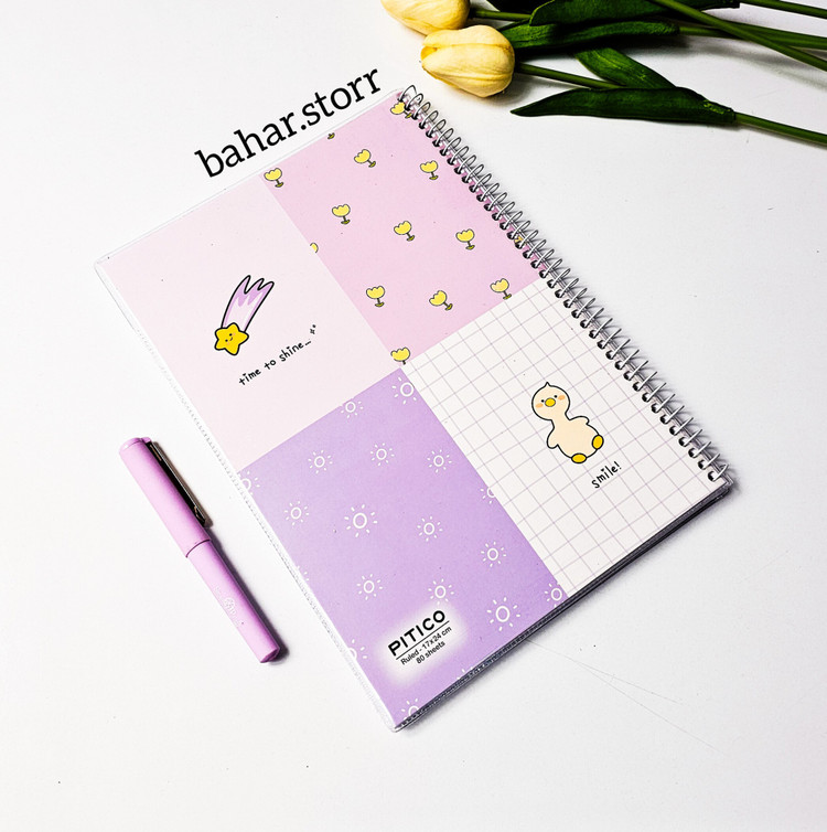 دفتر جلد مجلد پیتیکو ۸۰ برگ بنفش