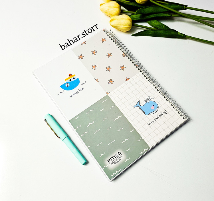 دفتر جلد مجلد پیتیکو ۸۰ برگ طوسی