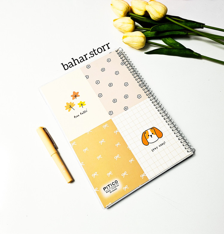 دفتر جلد مجلد پیتیکو ۸۰ برگ کرم