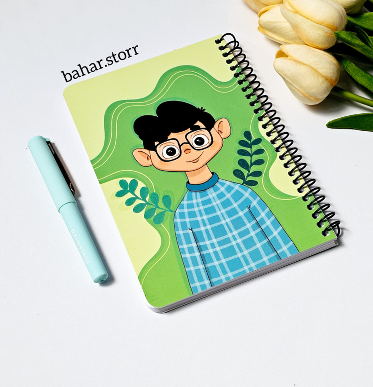 دفترچه یادداشت خط دار ۸۰ برگ پسر عینکی
