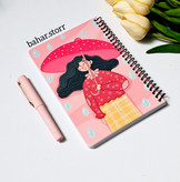دفترچه یادداشت خط دار ۸۰ برگ دختر صورتی