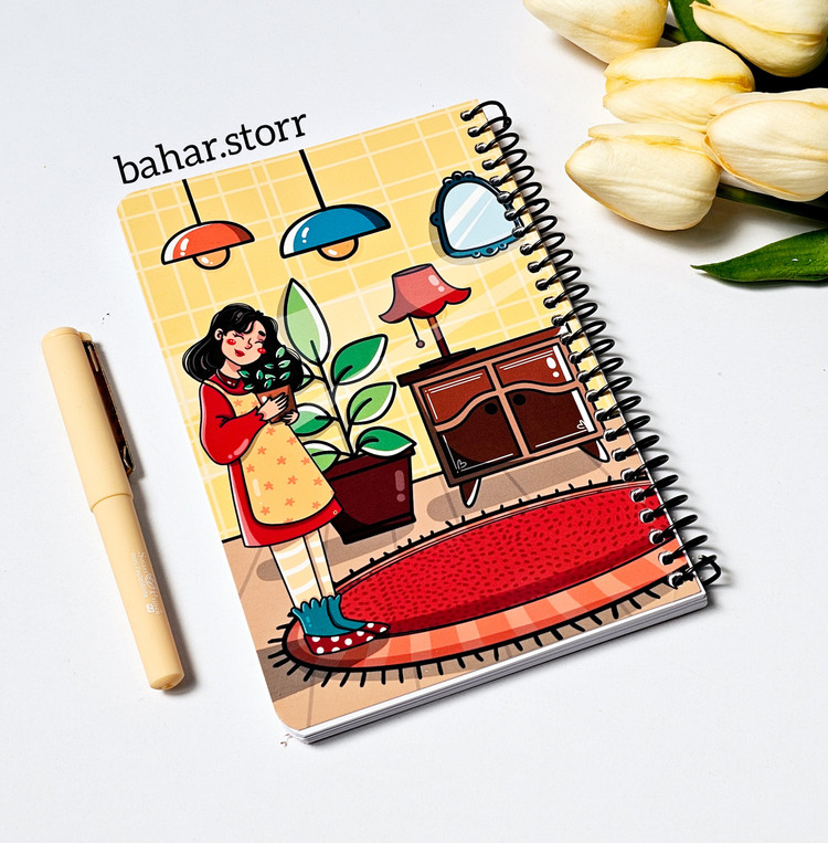 دفترچه یادداشت خط دار ۸۰ برگ دختر در خانه