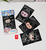 نقاشی خراشیدنی فانتزی ۴ برگه همراه با قلم چوبی لبوبو