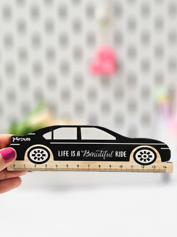 خط کش های چوبی طرح فانتزی ماشین