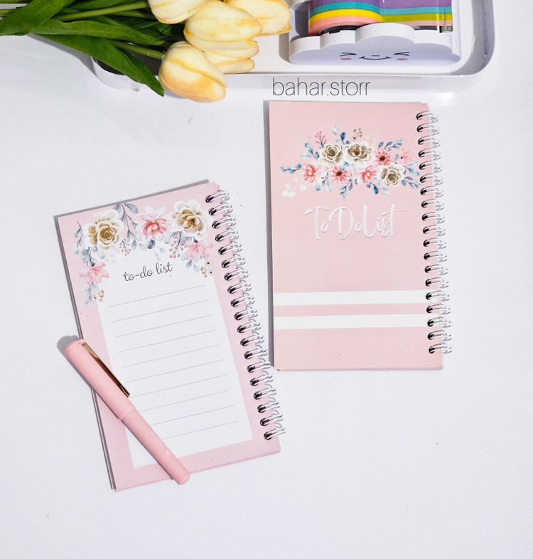 تودولیست جلد مقوایی ۸۰ برگ گل گلی