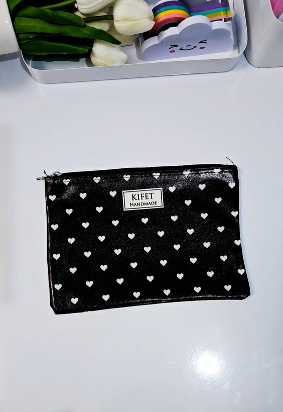 کاور چرمی برند کیفت ابعاد a5 قلبی مشکی