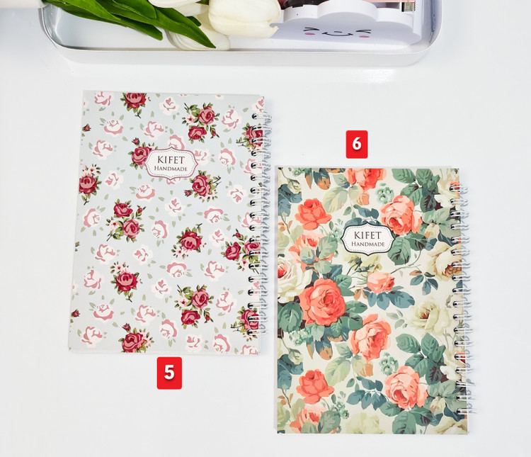 دفترچه های جلد مقوایی برند کیفت ۸۰ برگ گل گلی