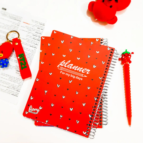 پلنرهفتگی قلبی جلد مقوایی برند مسترراد ۷۵ برگ