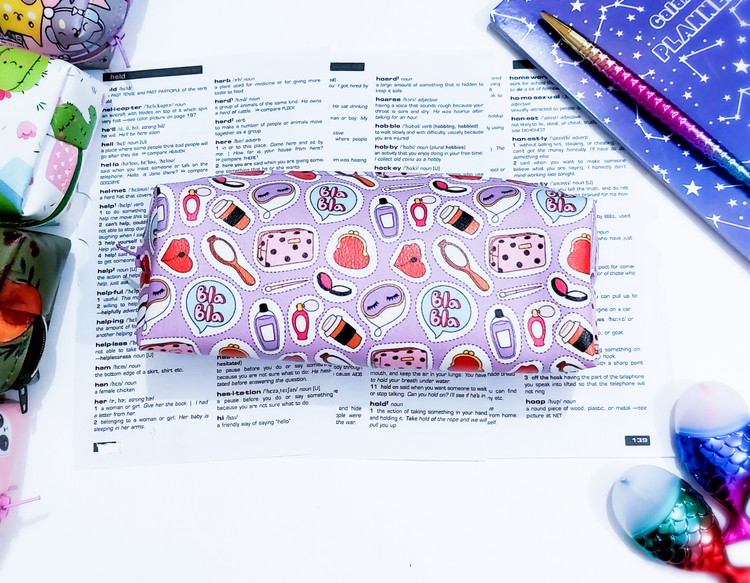 جامدادی چرم مصنوعی فانتزی تک زیپ ارایشی