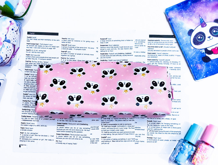 جامدادی چرم مصنوعی فانتزی تک زیپ پاندا