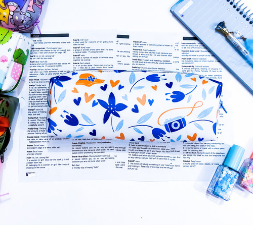 جامدادی چرم مصنوعی فانتزی تک زیپ گلدار