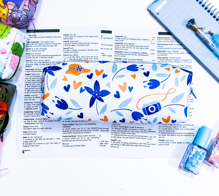 جامدادی چرم مصنوعی فانتزی تک زیپ گلدار