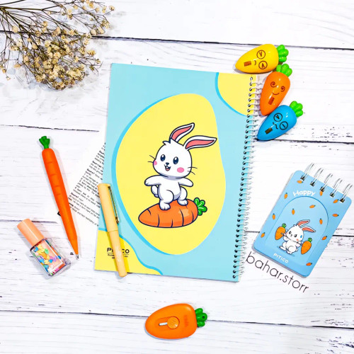 دفتر جلد مقوایی برند پیتیکو ۸۰ برگ خرگوش