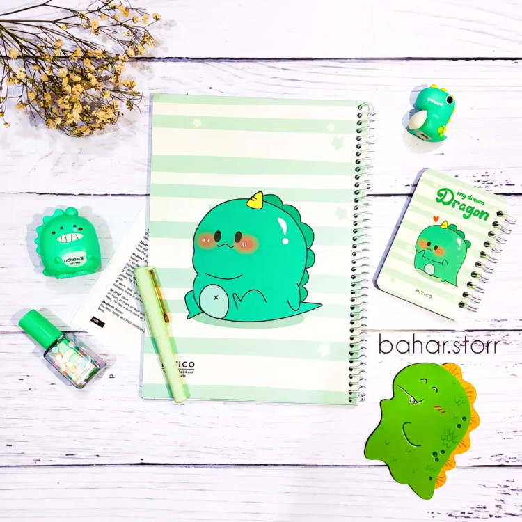 دفتر جلد مقوایی برند پیتیکو ۸۰ برگ دایناسور