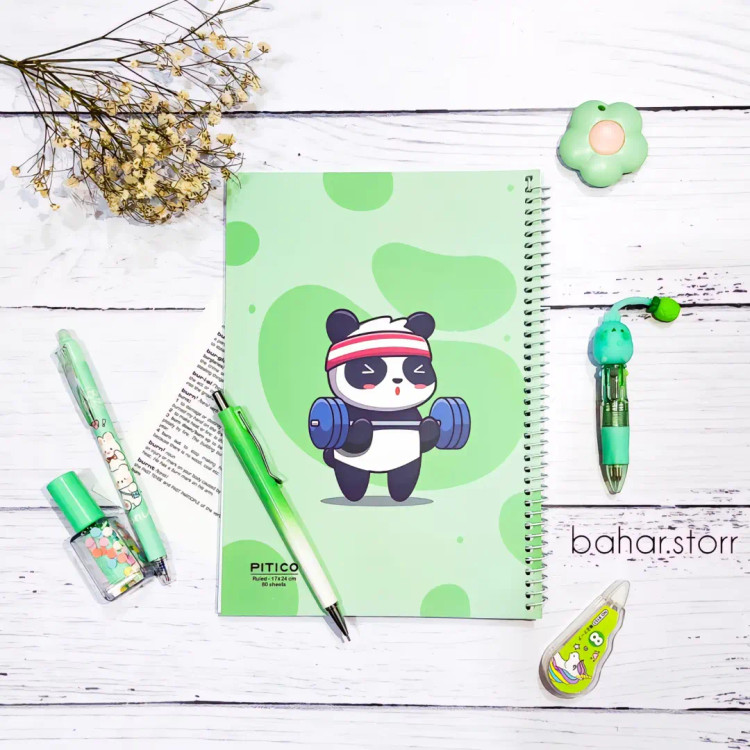 دفتر جلد مقوایی برند پیتیکو ۸۰ برگ پاندا