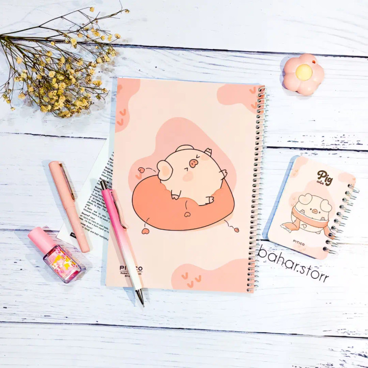 دفتر جلد مقوایی برند پیتیکو ۸۰ برگ خوک