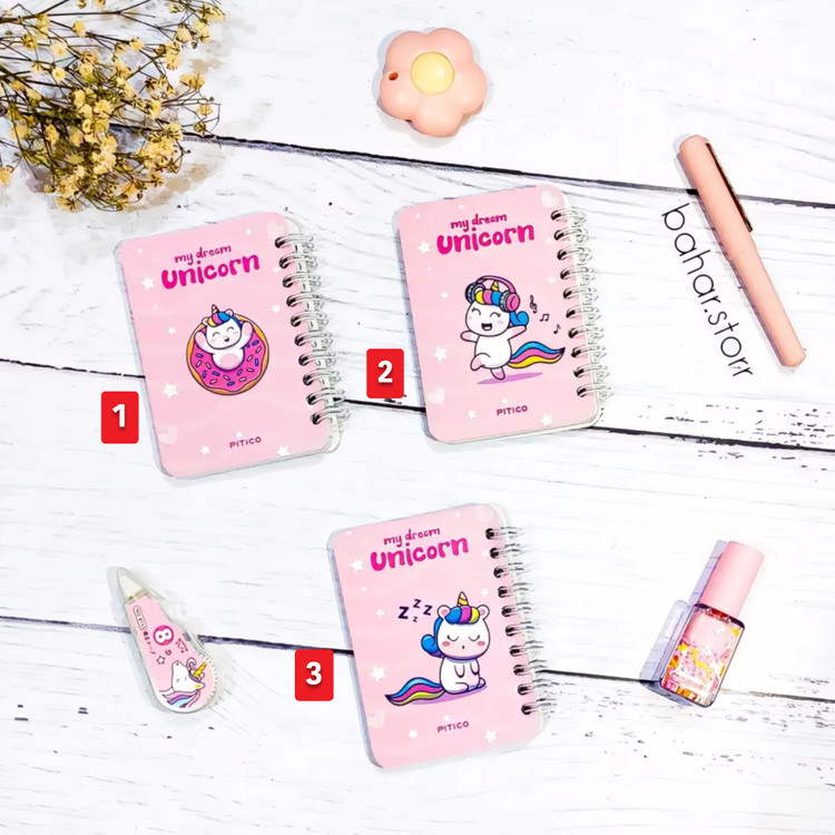 دفترچه جیبی برند پیتیکو ۸۰ برگ یونیکورن