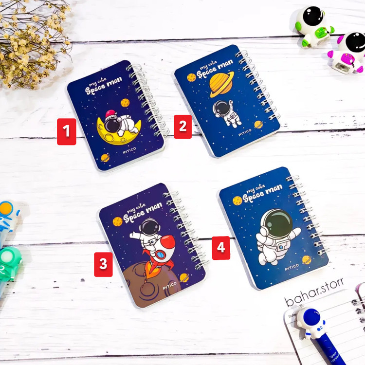 دفترچه جیبی برند پیتیکو ۸۰ برگ فضانورد