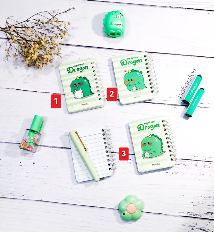 دفترچه جیبی برند پیتیکو ۸۰ برگ دایناسور