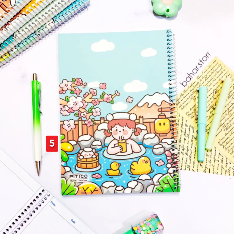 دفتر جلد مقوایی برند پیتیکو ۶۰ برگ دختر