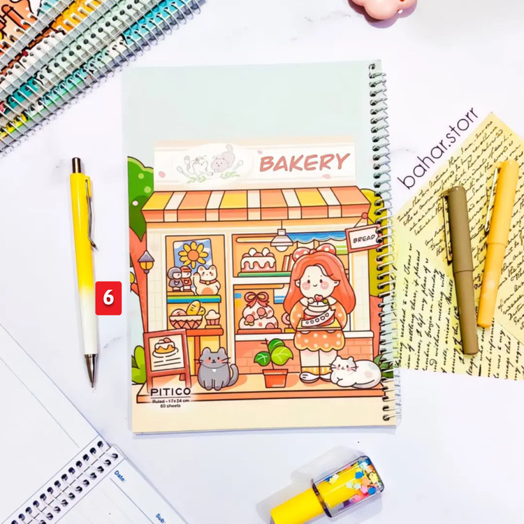 دفتر جلد مقوایی برند پیتیکو ۶۰ برگ دختر