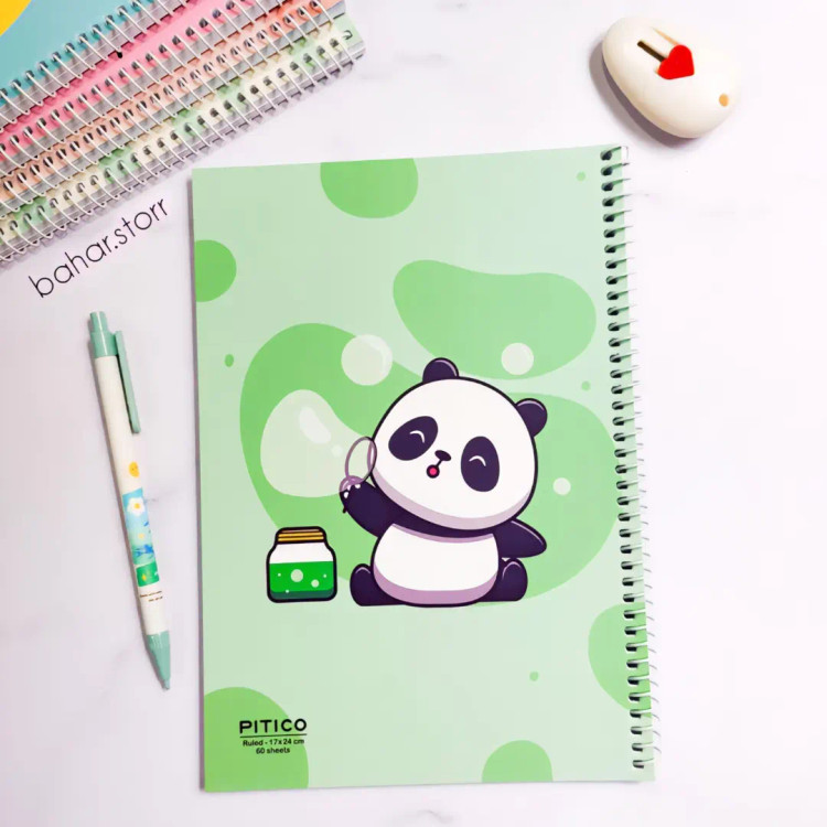 دفترهای جلد مقوایی برند پیتیکو ۶۰ برگ پاندا