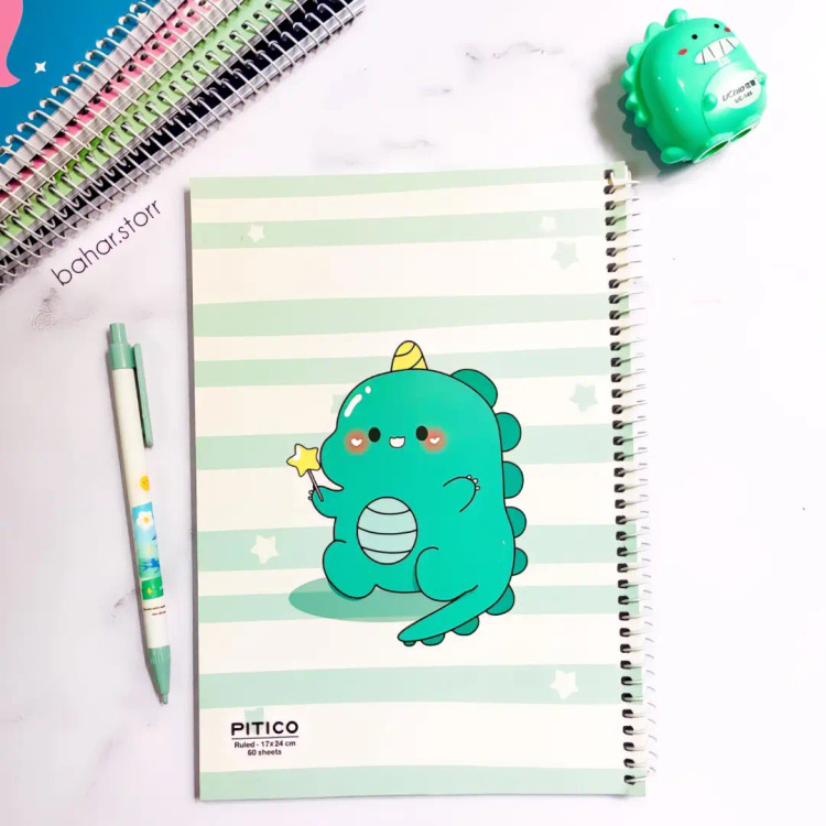 دفترهای جلد مقوایی برند پیتیکو ۶۰ برگ دایناسور