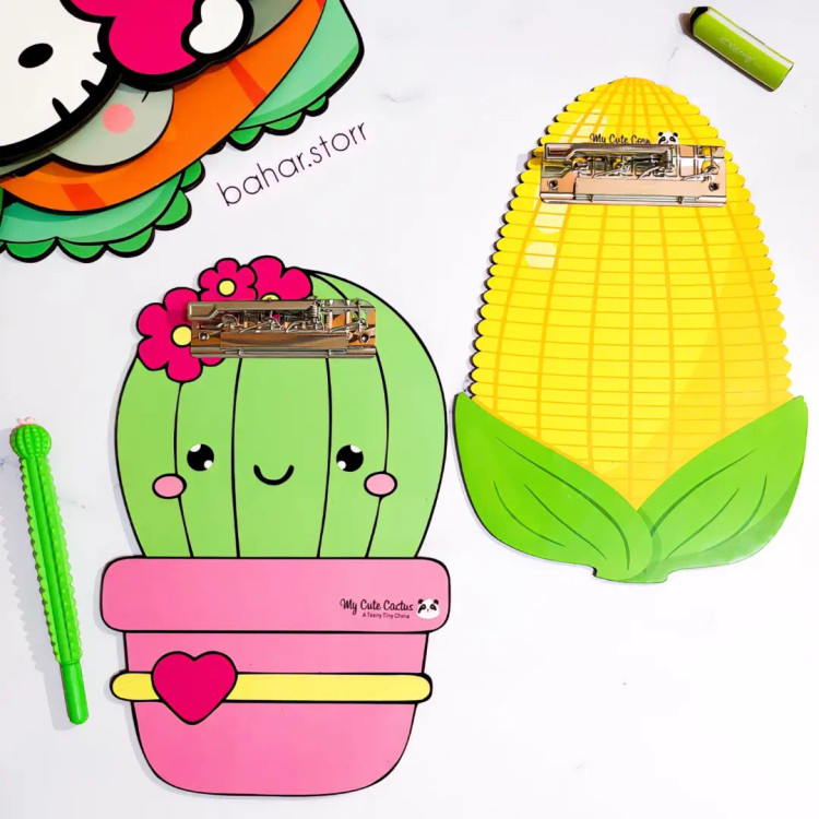 تخته شاسی چوبی طرح فانتزی ذرت و کاکتوس