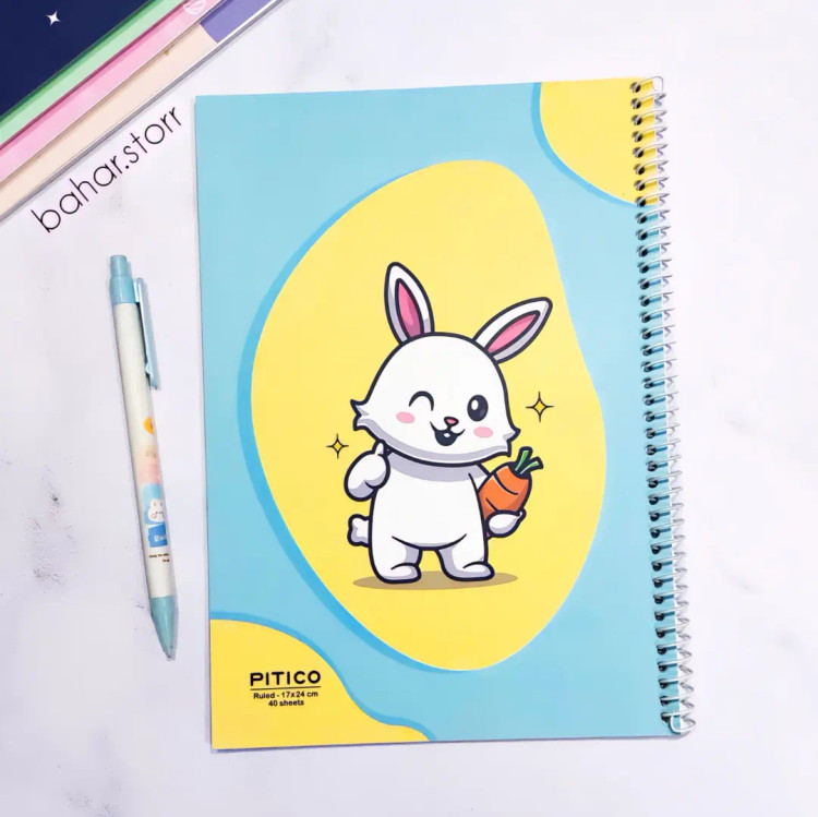 دفتر جلد مقوایی برند پیتیکو ۴۰ برگ خرگوش