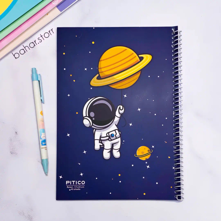دفتر جلد مقوایی برند پیتیکو ۴۰ برگ فضانورد