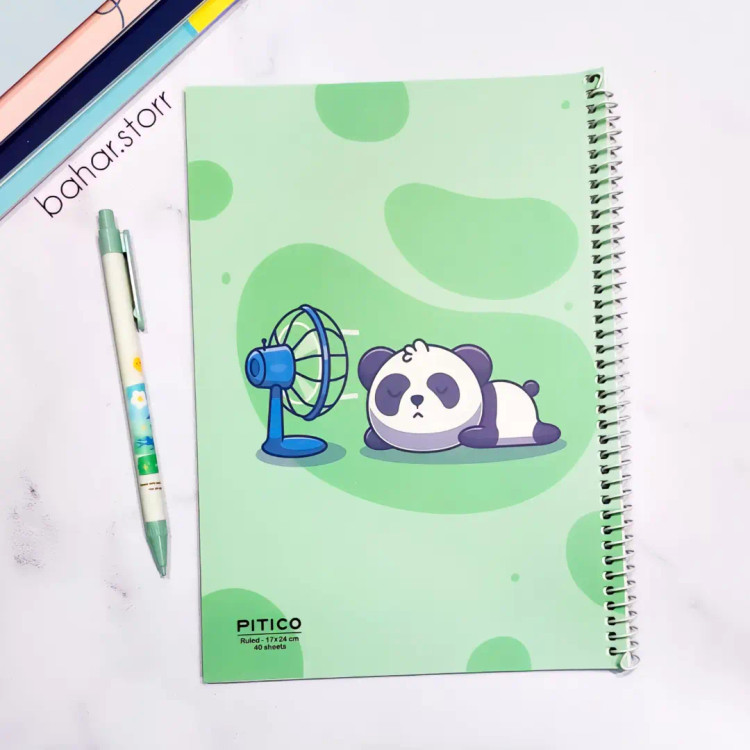 دفتر جلد مقوایی برند پیتیکو ۴۰ برگ پاندا