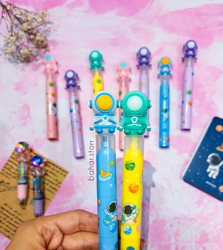 هایلایتر ۳ طبقه ای فضانورد زرد و ابی