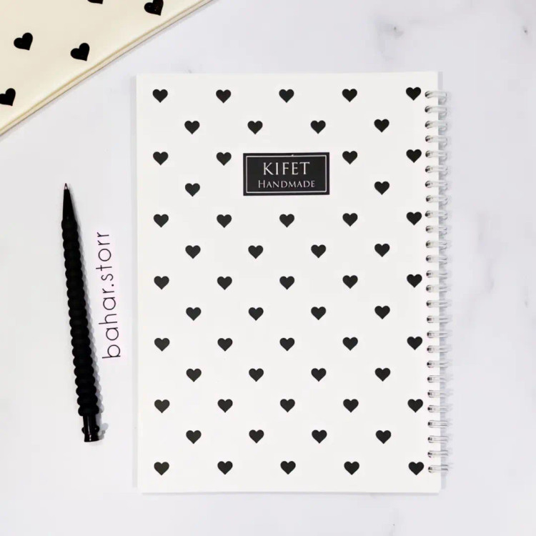 دفتر دانشجویی برند کیفت ۸۰ برگ قلبی سفید
