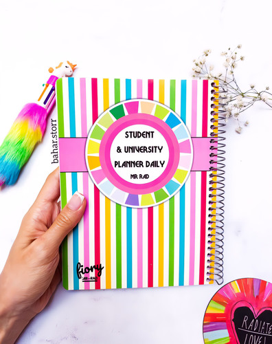 پلنر تحصیلی جلد مقوایی برند مسترراد ۹۰ برگ رنگی رنگی