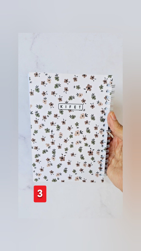 دفترچه جلد مقوایی گل گلی برند کیفت ۸۰ برگ سفید