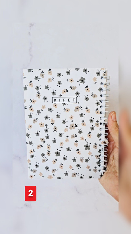 دفترچه جلد مقوایی گل گلی برند کیفت ۸۰ برگ سفید