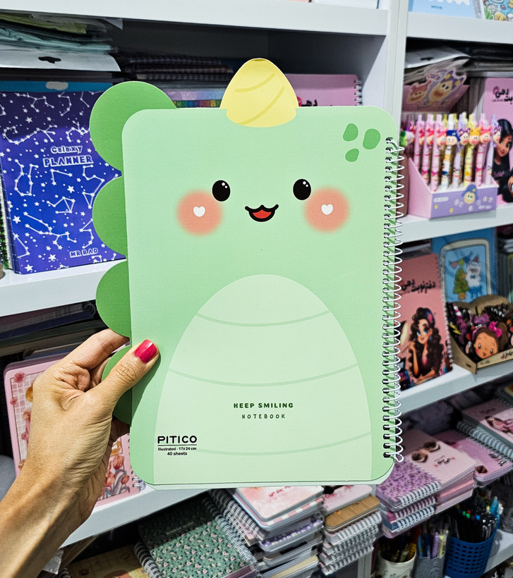 دفترهای گوش دار جلد مقوایی برند پیتیکو ۴۰ برگ دایناسور