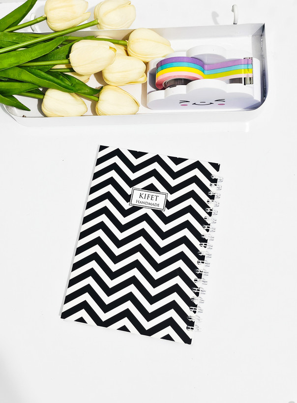 دفترچه جلدمقوایی برند کیفت ۸۰برگ زیگزاگی