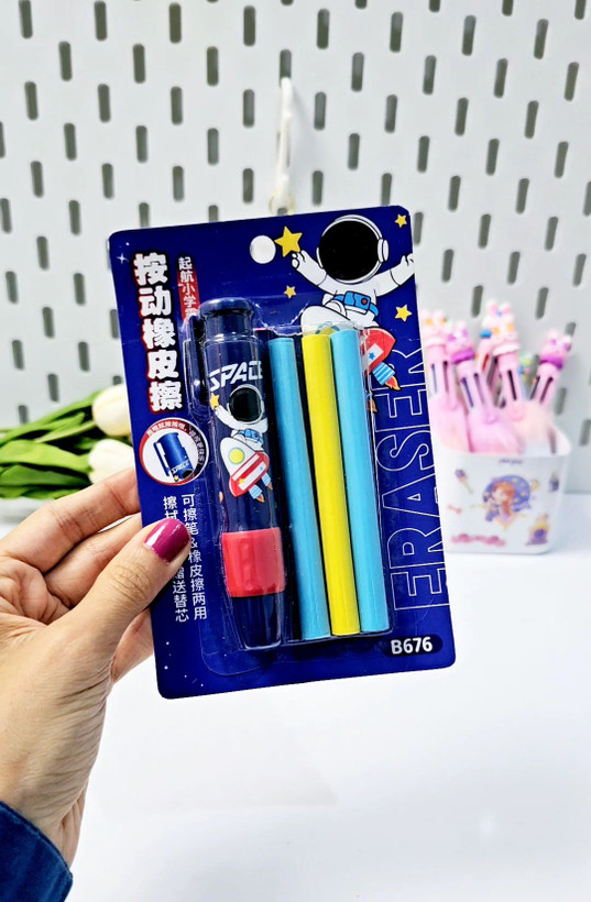 پاکن اتودی طرحدار با ۳ عدد پاکن اضافه وارداتی فضانورد