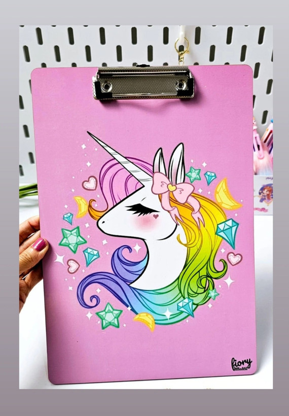 تخته شاسی چوبی فانتزی a4 یونیکورن