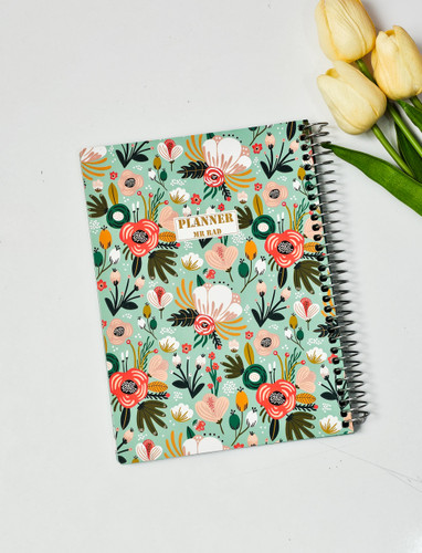 پلنر هفتگی گلدار جلد مقوایی برند مسترراد ۷۵ برگ