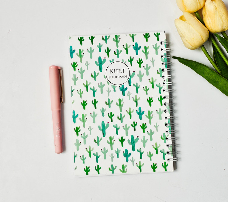 دفترچه کاکتوس جلد مقوایی برند کیفت ۸۰ برگ سبز