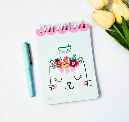 پلنر تایم باکس جلد مقوایی برند نیکولند ۹۰ برگ گربه