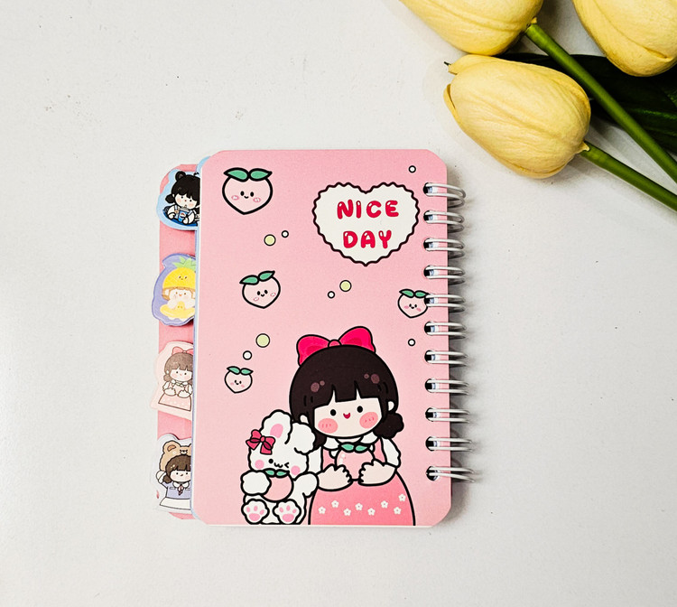 دفترچه دیوایدر دار جل مقوایی برند پیتیکو ۸۰ برگ دختر