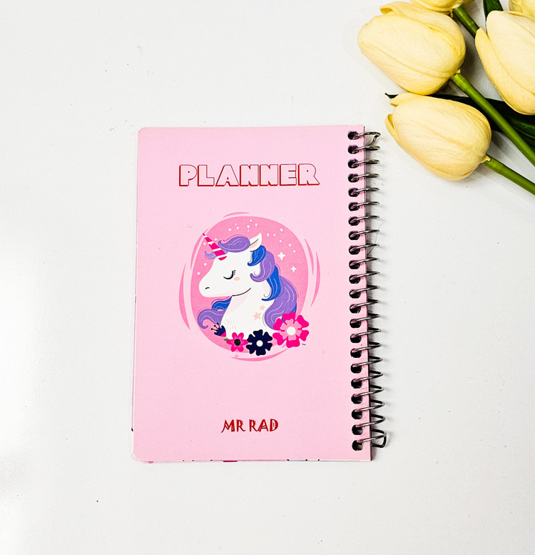 پلنر کوچک جلد مقوایی برند مسترراد ۵۰ برگ یونیکورن